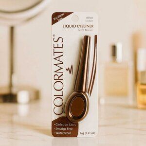 Colormates Liquid Eyeliner with Mirror Brown Waterproof Smudge Free Paraben Free